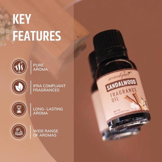 Aromahpure Fragrance Oil | 15 Ml | Sandalwood Aroma Oil for Home Fragrance |Used In Diffusers, Candles, Air Fresheners, Soaps,IFRA Certified
