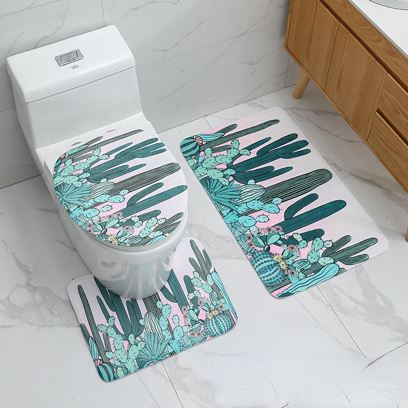 Set de covorașe de baie 3 bucăți, ecologic, antiderapant, absorbant, covor de baie, covor de toaletă, textura de marmură, decorațiuni pentru casă, ușă.