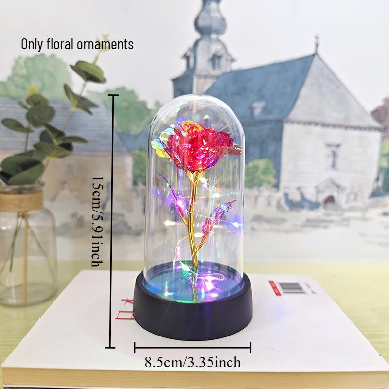 1pcs Golden Rose Immortal Flower Night Lamp Teacher Qixi Romantic Valentine's Day Mother's Day Gift Decoration