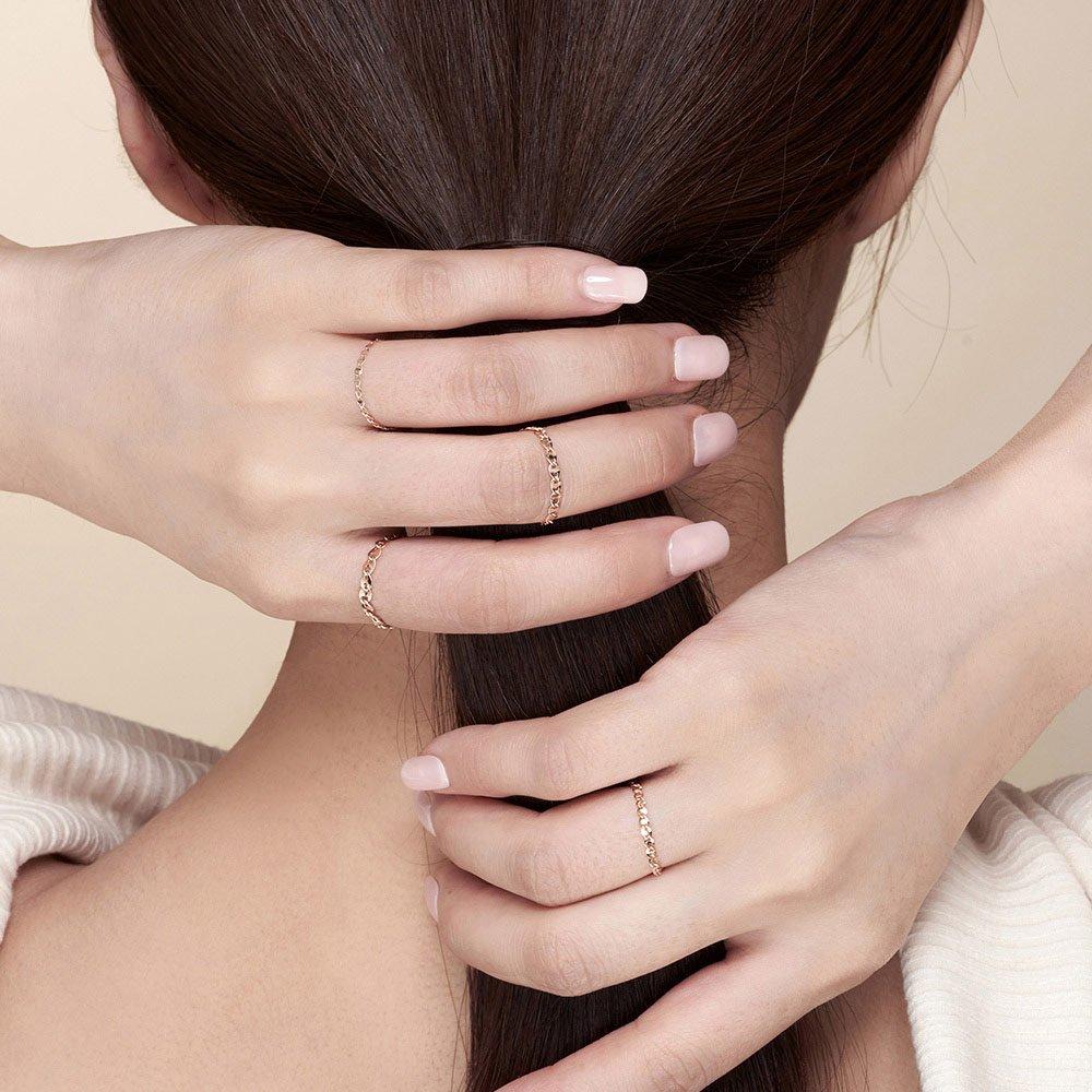 14K Chain Ring Friendship Ring C Ladder (Extra Large)