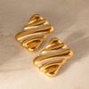 Geometric Gold and Silver Tone Studs Earrings for Women Fashion Vintage Texture Ear Accessories Lightweight Jewelry