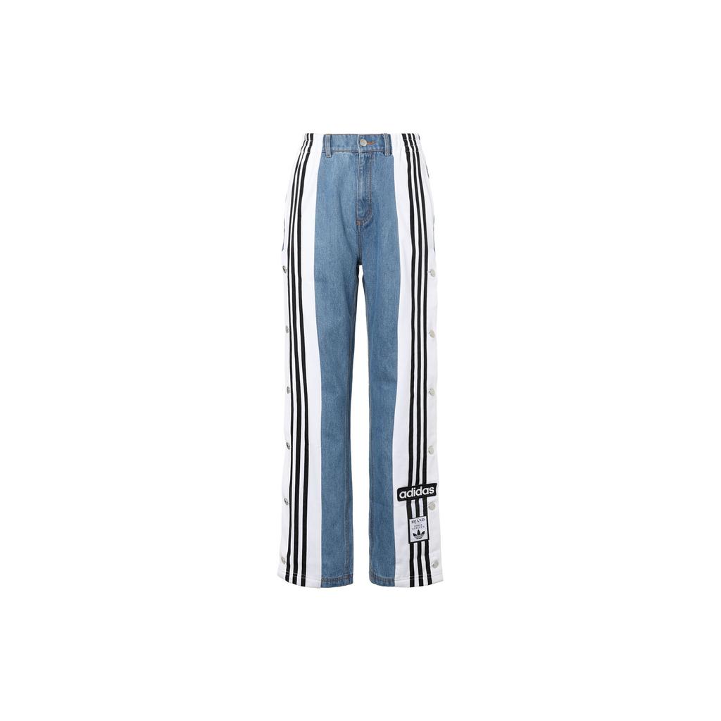 Adidas Originals X Dry Clean Only Co-Branded Buttoned Casual Comfortable Sports Denim Pants Women Bottoms Blue H59020