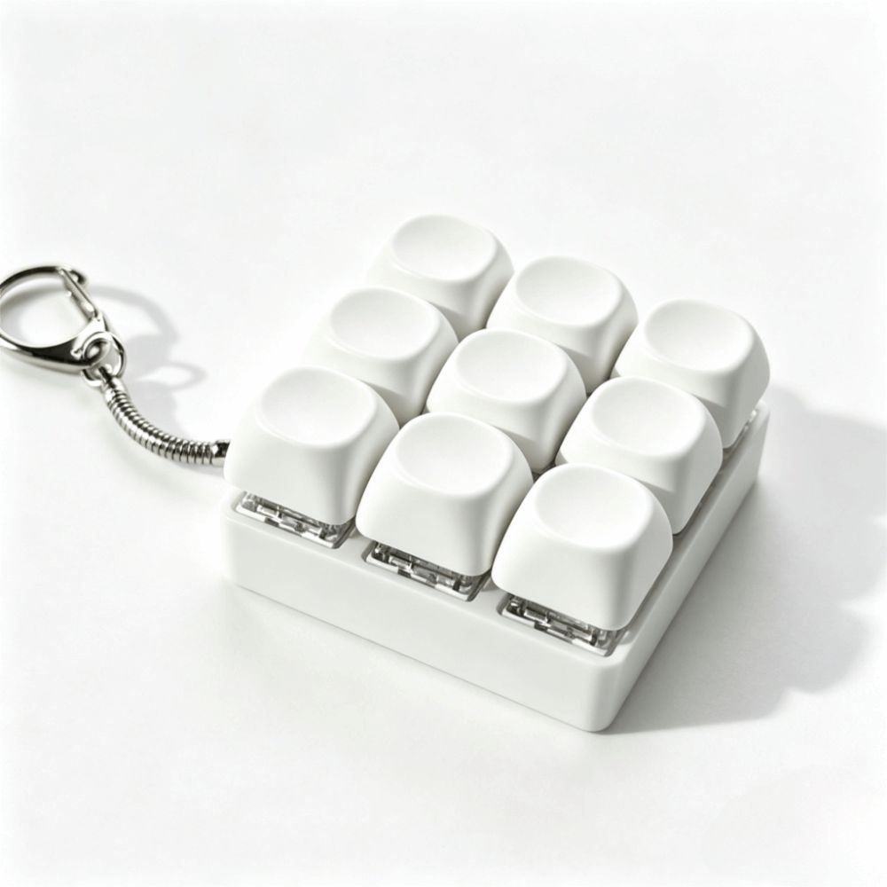 9 Keys Keycap Fidget Keychain Key Cap Clicker Mechanical Keyboard Keychain Adults