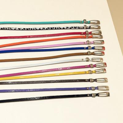 1Pc 105Cm 11  Candy Colors Womens Decorative Leather Belt Skinny Thin Dress Belt Waist Belt Waistband
