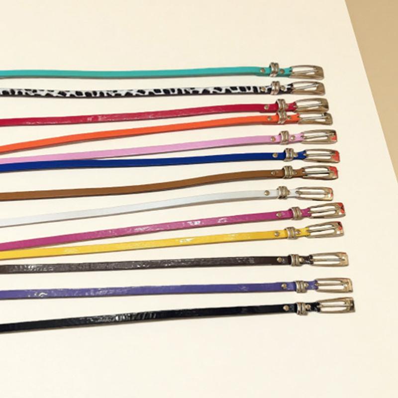 1Pc 105Cm 11  Candy Colors Womens Decorative Leather Belt Skinny Thin Dress Belt Waist Belt Waistband