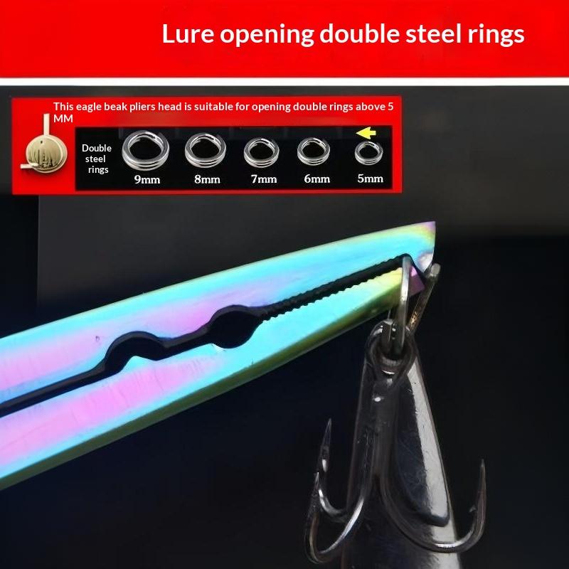 Portable Fishing Path Pliers Coated With Colored Titanium Multifunctional Fishing Pliers Gripper Stainless Steel Hook Cutter