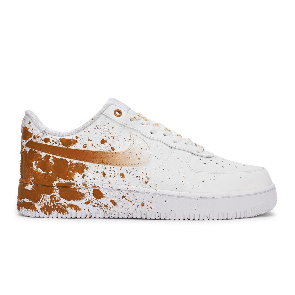 Nike Air Force 1 Abrasion Resistant Low Top Skateboard Shoes Men's White Red Brown CW2288-111(Team80-S-BOX)