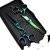 6.0" Napson Green Curved Handle Hairdressing Scissors - Barber Shears, Bangs Scissors, Thinning Shears