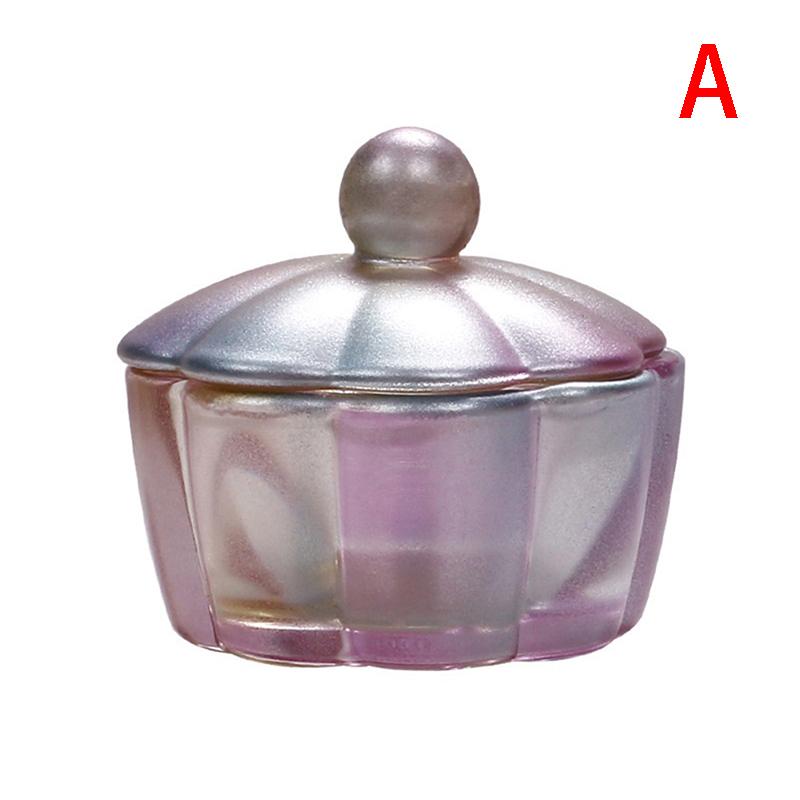 Nail Art Brushing Washing Cup Glass Cup With Lid Bowl Manicure Equipment