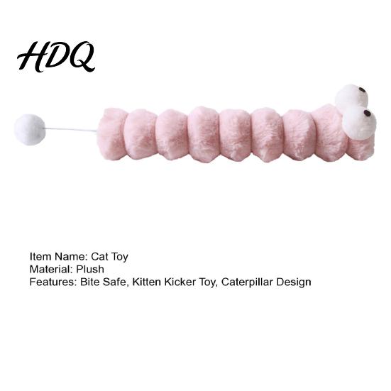 Cat Engagement Toy Plush Caterpillar Toy Stuffed Chew Kitten Kicker Bite Safe with Tail Ball for Biting Kicking Shaking Fun Interactive