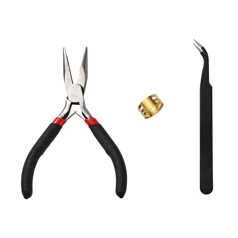 

3pcs Carbon Steel Needle Nose Pliers Brass Ring Tweezers Tool Set Jewelry Making Tools Handmade Accessories As shown #1
