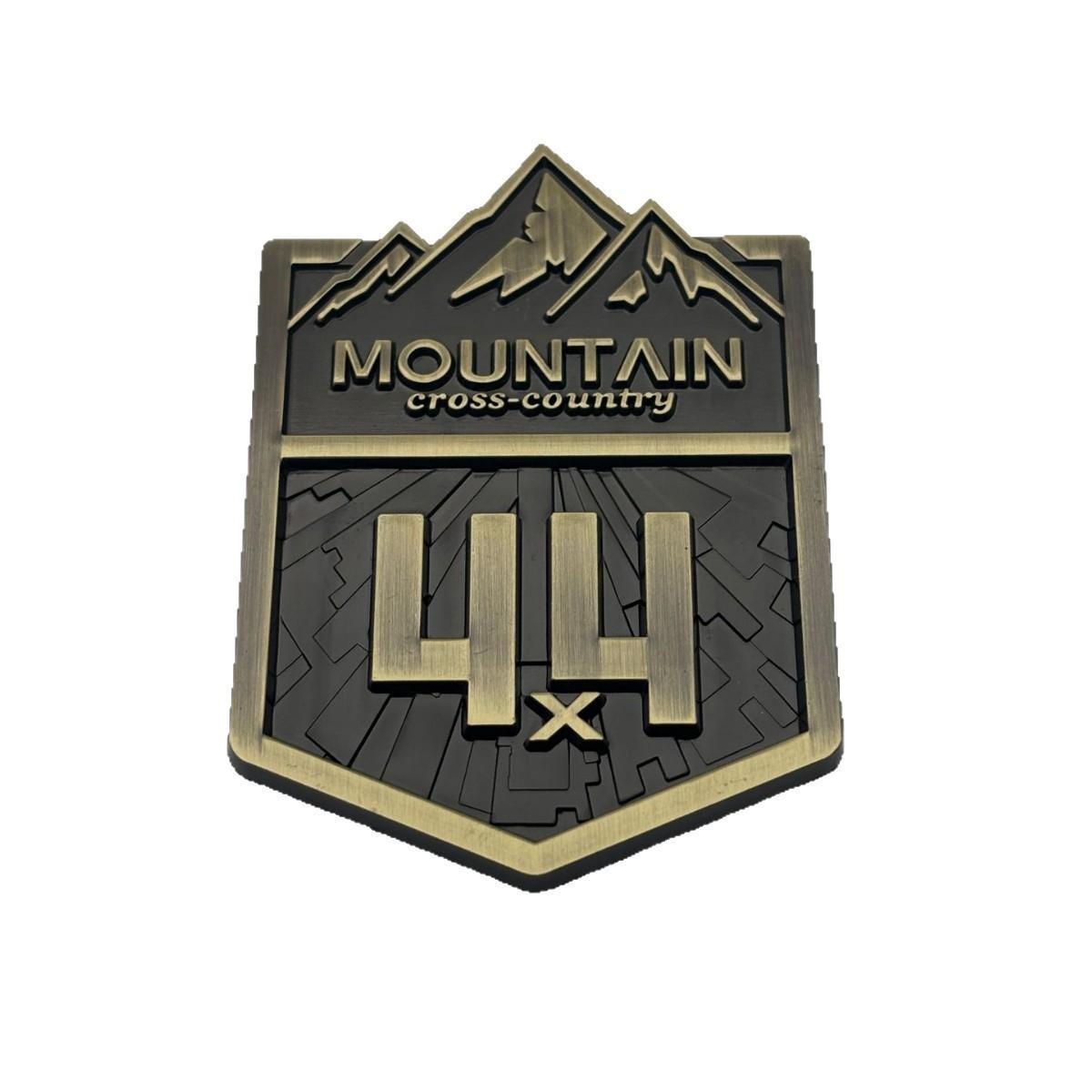 

4x4 Decal for JEEP Wrangler: Off-road Snow Mountain Emblem - Four-wheel Drive Metal Car Sticker бронзовий