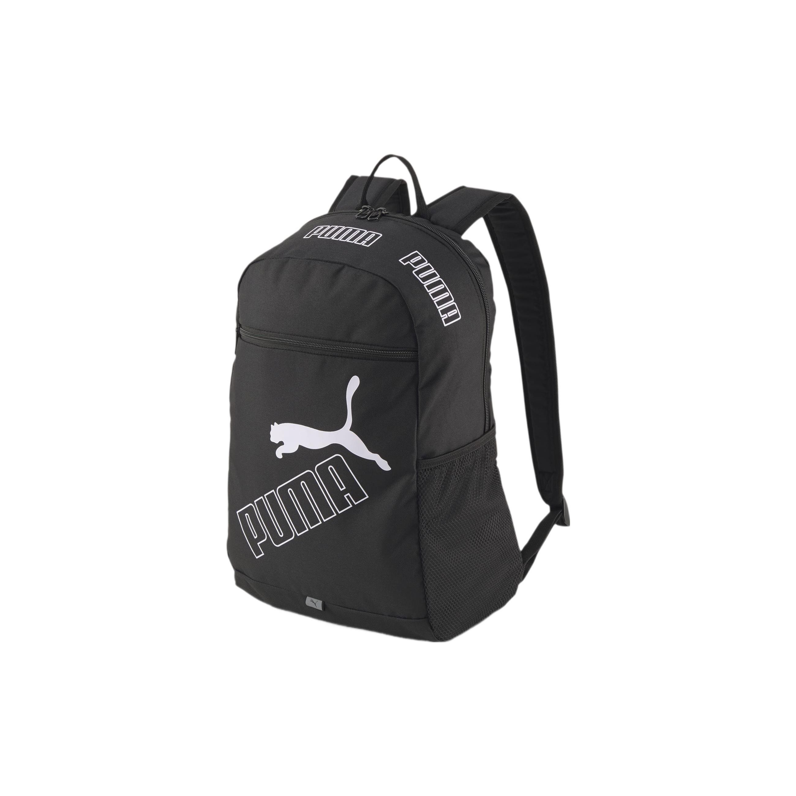 Puma Logo Print Polyester Backpack Unisex Backpacks Black 077295 Black