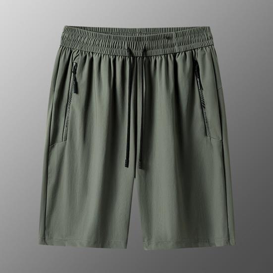 Herreshorts Elastisk midje Middels høyde Pustende shorts med lommer Hurtigtørkende Is-silke Tynne Fritidsshorts