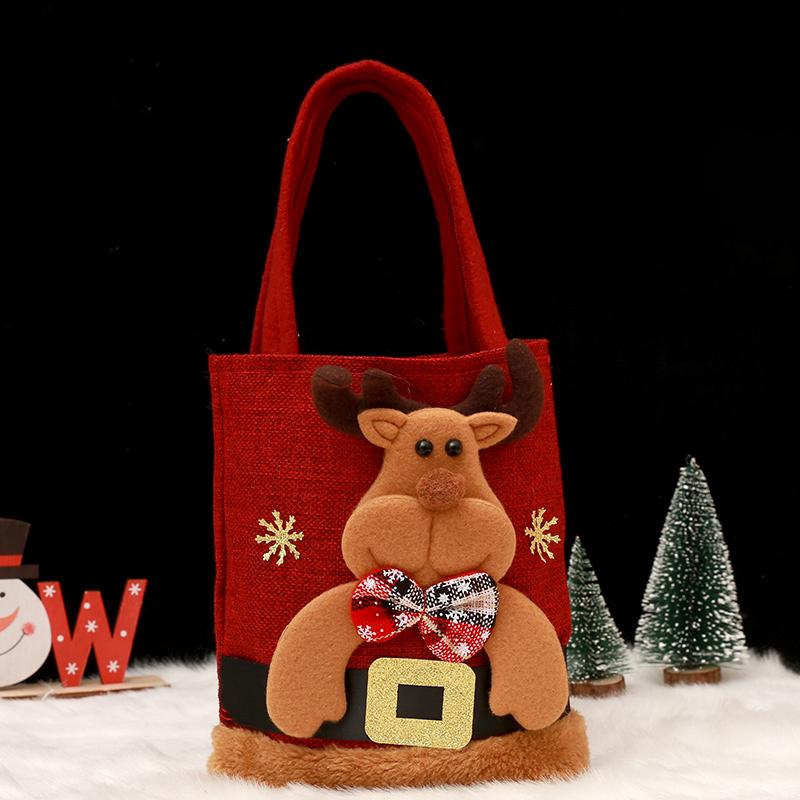 Christmas Tote Gift Bags Christmas Eve Bag with Apples Gift Bags Candy Bags Cloth Bags Decoration Christmas Decoration