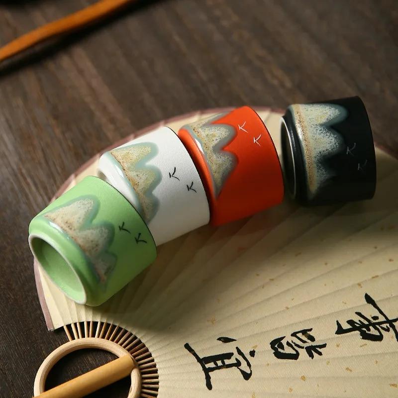 Ceramic Tea Cup Hand-painted Mountain Sharing Cup Chinese Style Kung Fu Tea Cup Travel Tea Bowl Office Home Tea Set Holiday Gift