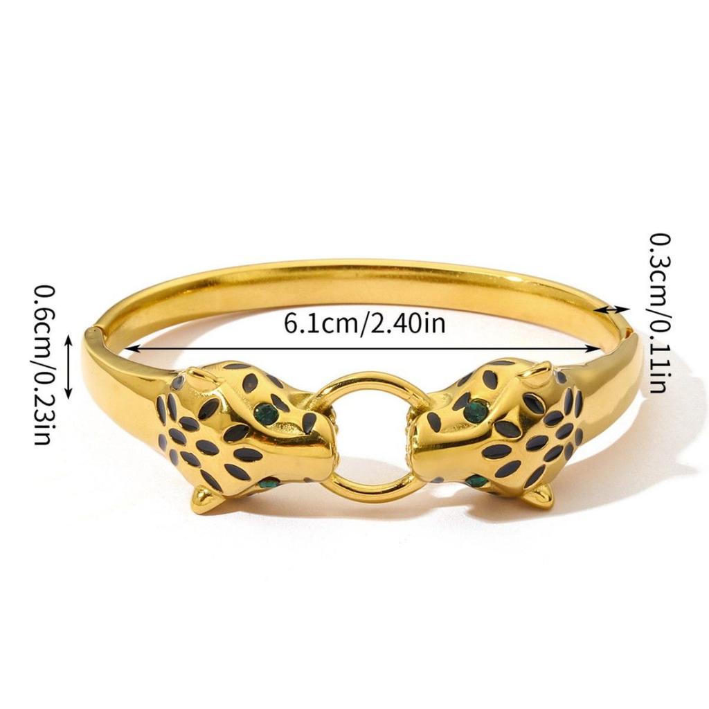 New High-end Cast Bracelet Leopard Head Versatile Fashionable Bracelet for Women