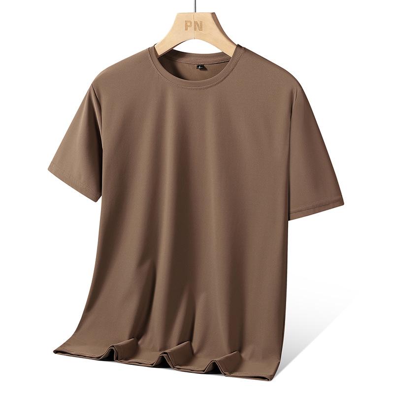 Men's Quick-Dry Ice Silk Breathable T-Shirt - Short Sleeve, Dynamic Pique Nylon for Running & Fitness