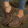 Comemore Retro British Style Ankle Boots for Women Spring Autumn New Round Head Thick Heeled Women's Shoes Casual Short Botas