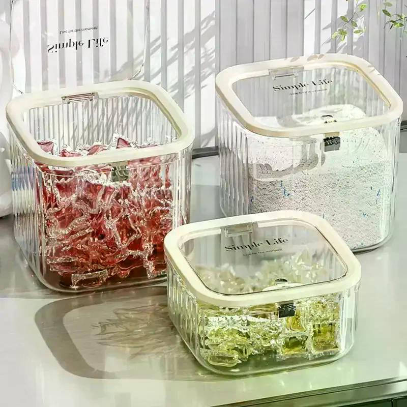 1 Pezzo Contenitore per Pod Detersivo Scatola Organizzatrice per Lavanderia, Contenitore per Detersivo in Polvere per Perle Detersivo, Detersivo in Polvere, Conservazione