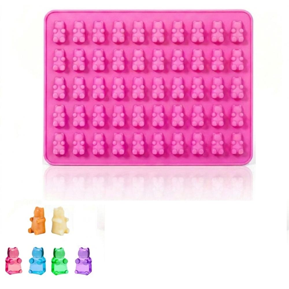 50 Cells Gummy Molds Trays Food-Grade Silicone Heat-Resistant Chocolate Molds DIY Reusable Candy Molds Kitchen Tools