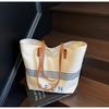 Casual Large-capacity Striped Canvas Tote Bag Women's New Retro Fashion Shoulder Bag