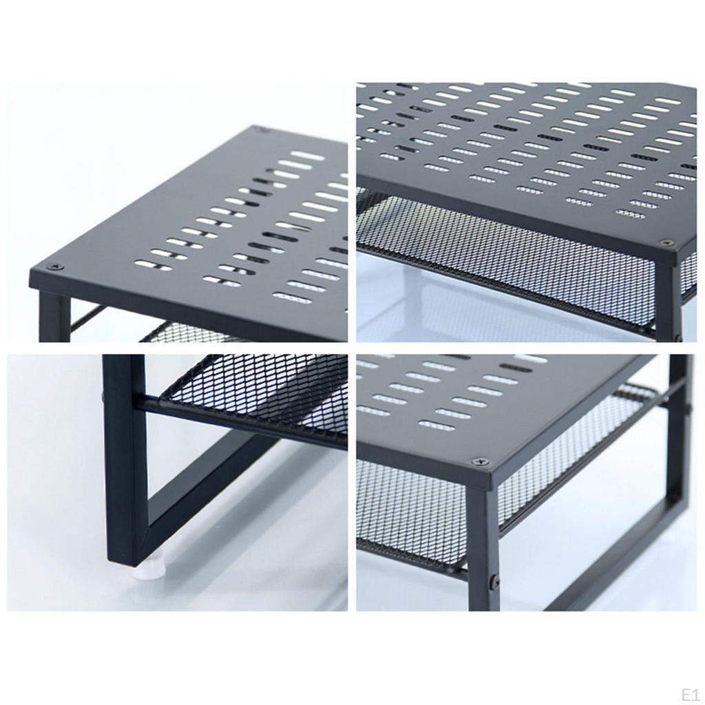 Ständer Erhöhung Rack Schreibtischzubehör Organizer 2 Ebenen für Drucker Wohnungen