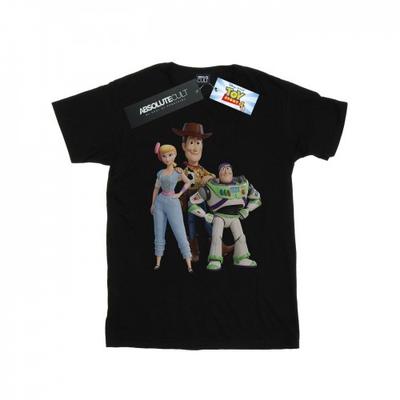 Camiseta feminina/feminina Toy Story 4 Woody Buzz e Bo Peep Cotton Boyfriend