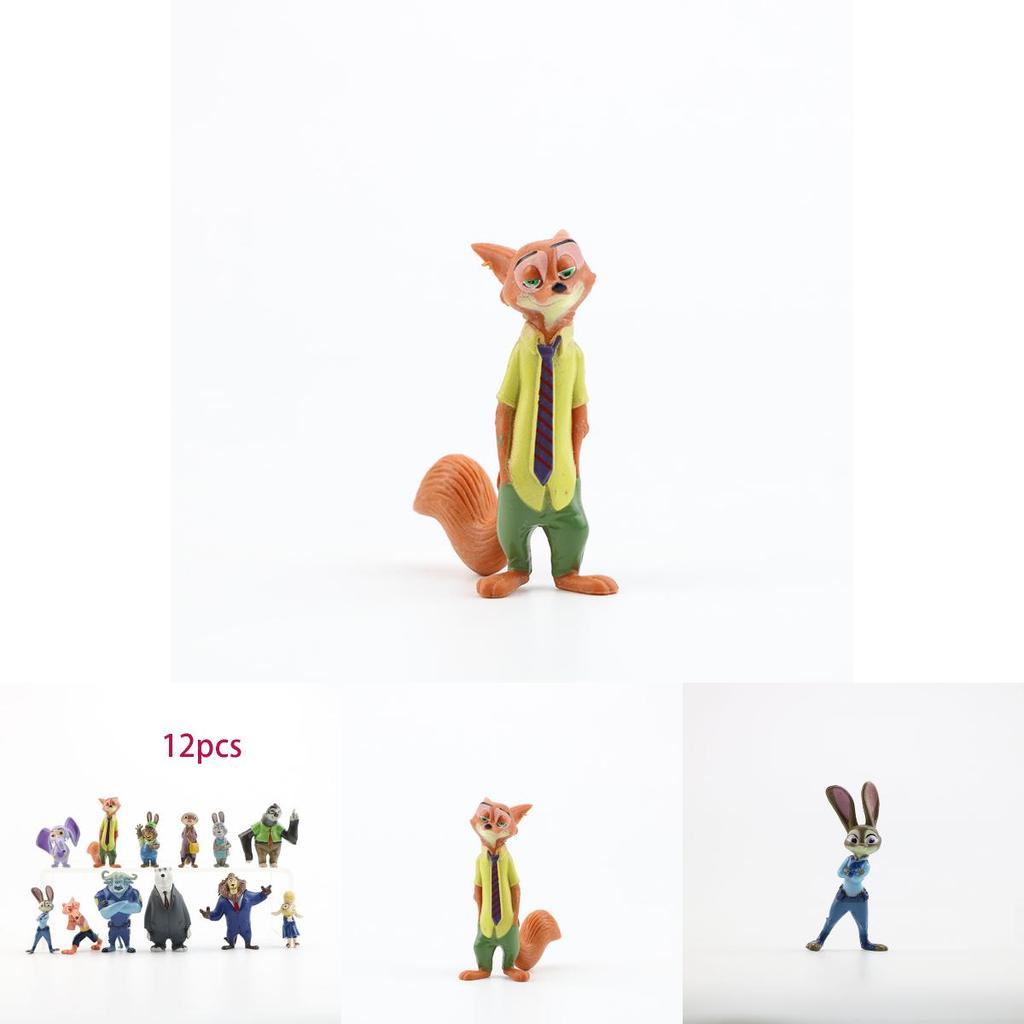 Figurine Mini Păpuși Zootopia Vibrante 12 buc Prezentând Judy Hopps Și Nick Wilde Pentru Copii