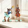 Violin Ornament Smooth Surface Frog Violin Design Resin Mini Sculpture Classic Artistic Shape Musical Instrument Decor