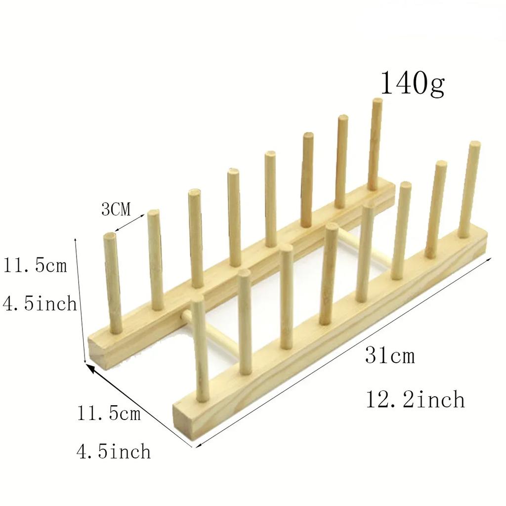 Dish Drainer Plate Rack Bamboo Shelf Cups Display Stand Drainer Holder Pan Cover Drying Organizer Kitchen Accessory