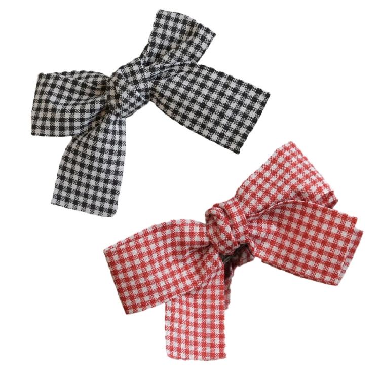 Bow Plaids Hair Clip Y2K Style Hairpin Sweet Balletcore Bunches Hair Clips