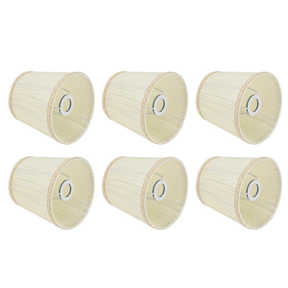 6PCS Crinkle Texture Lamp Cover Cloth Chandelier Lampshade Decorative Small Lamp Shade Wall Lamps