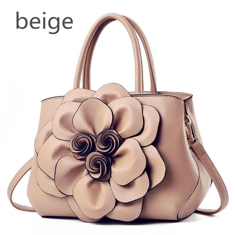 Patent Leather Womens H bags 3D Rose Flower Shoulder Bags Ladies Casual Totes H bag Patent Leather Womens H bags 3D Rose Flower Shoulder Bags Ladies Casual Totes H bag