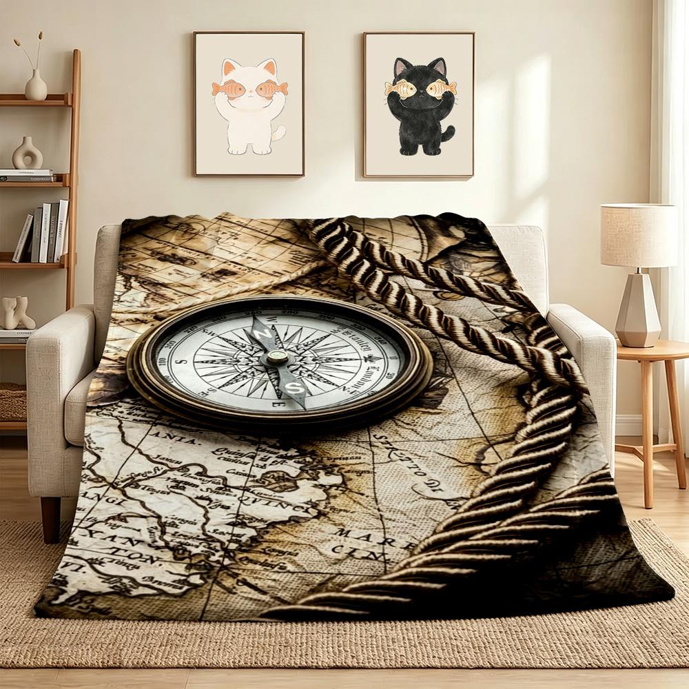 Adventure Map Flannel Blanket Throw Blanket Soft Warm Sofa Bed Camping Home Decor Unique Christmas Gift C9261042