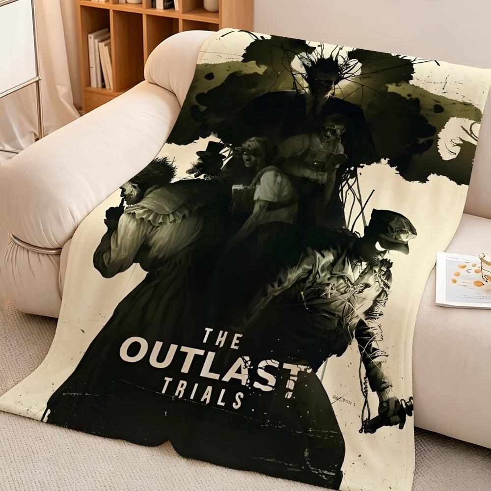 Game T-The O-Outlast T-Trials Throw High-Density Short Plush Blanket Soft Skin-Friendly for Sofa Nap Air-Conditioned Room