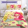 3pcs Princess Strawberry13 Design Cover Set - HD Printed Bedding with 1 Cover and 2 Pillowcases - Perfect for Home and Dorm Decor
