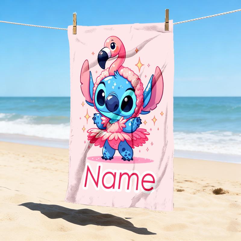 Custom Name Love Hearts Stylish Digital Printing Beach Towel Quick‑Drying Absorbent Blanket for Beach Pool Gym Travel