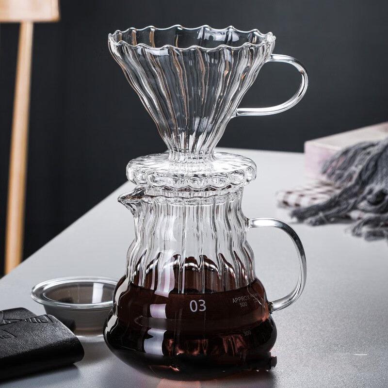 LISM Ribbed Glass Cloud Coffee Pot