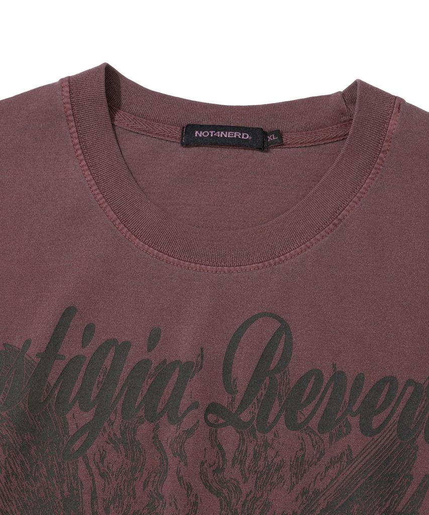 NOT4NERD Ignited Angel Pigment Loose Cropped T-Shirts - Red