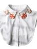 Elegant White Embroidery Chiffon Fake Collar Shirt for Women Detachable Half Faux False Shirt Collar Clothing Accessories