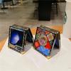 Blue-Ray Geometric Retro Palace Flower Case For Samsung Galaxy Z Flip 6 Ring Holder Bracket Shockproof Cover