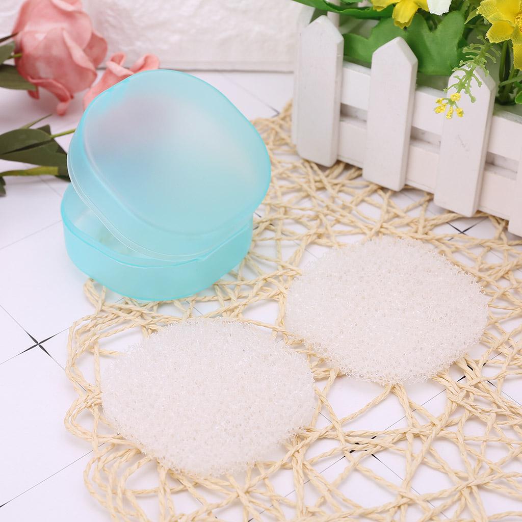 Plastic Soap Box Sponge for Case Round Travel Box Sponge Soap Dishes for Case Leak Resistant Holder Home Kitchen Bathroo