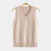 Knitted Uniform Solid Color Vest V-neck Pullover Autumn and Winter Sweater Vest Sweater