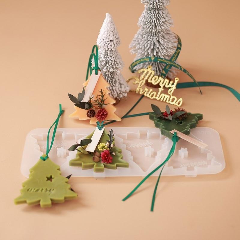 Flexible Silicone Aromatherapys Stone Mold Christmas Tree Decoration Mould High Temperature Resistant Mould for Ornament