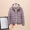 Women's Stand Collar Long Sleeve Puffer Jacket Regular Fit Commuter Style Lightweight Down Jacket