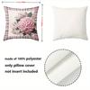 Pink Hydrangea Patterned Plaid Cushion Covers for Home Polyester pillowcase, sofa decorative cushion cov Headboard Pillow