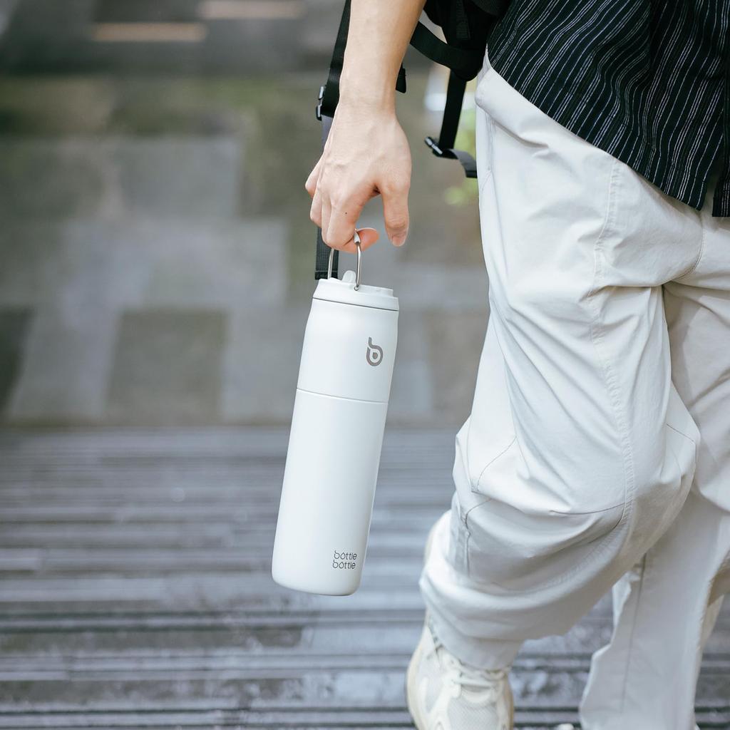 BOTTLE BOTTLE 1 Liter Water Bottle, Large Capacity (1000ml), with Straw, Direct Drinking, Insulated, Vacuum Insulated, with Handle, Stylish Stainless