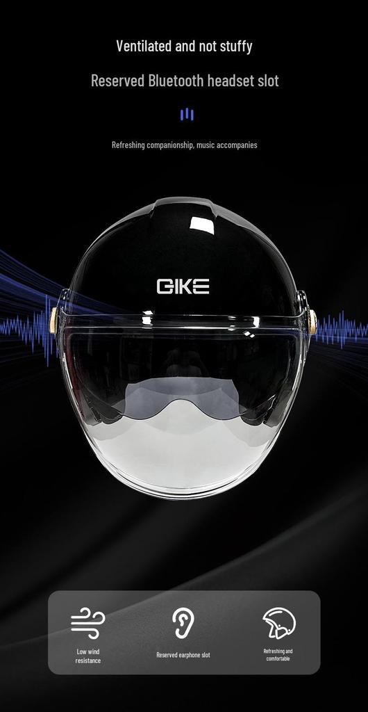 Men's Retro Motorcycle Helmet, 3C Certified, All-Season, Autumn/Winter, Half Helmet for Electric Vehicles