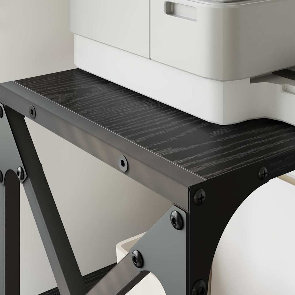 Printer Stand Black Oak Effect 44 x 26 x 31.5 cm